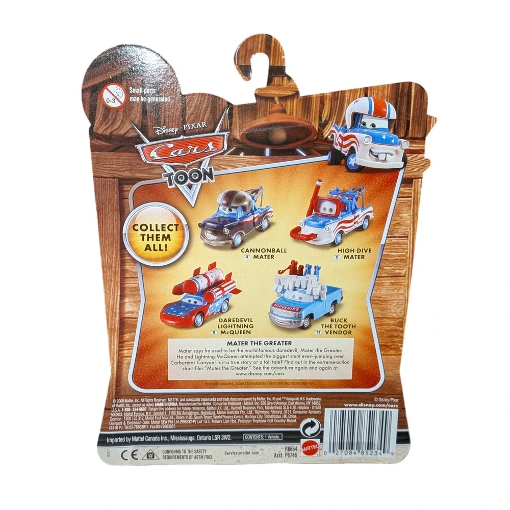 Disney Pixar Cars Toon Buck the Tooth Vendor Mega Size‎ Diecast Mattel 11 New
